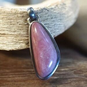 Argentinian Pink Rhodochrosite Sterling Silver Pendant